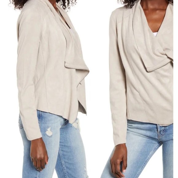 Blank NYC - Women's Drape Front Faux Suede Vegan Jacket - Picture 5 of 5